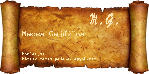 Macsa Gajána névjegykártya